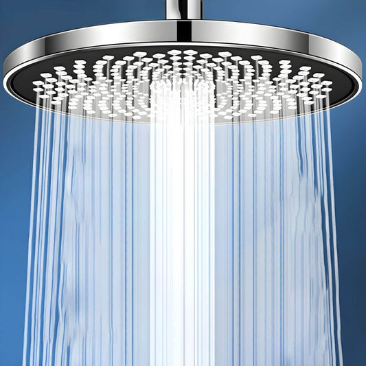 Contemporary overhead shower with round spray head