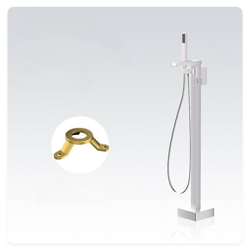 Modern freestanding bathtub faucet with hand shower