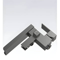 Elegant gun grey bathtub faucet installation