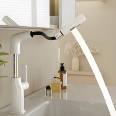 Copper One-Handle Tall Vessel Sink Faucet White