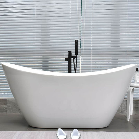 Double slipper freestanding bathtub view from above