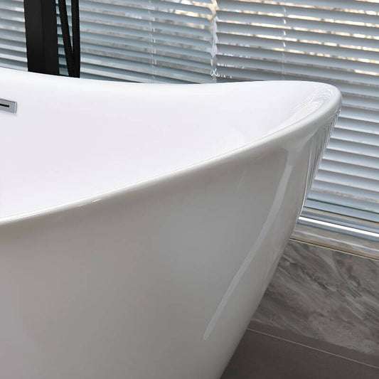 Modern oblong bathtub in a stylish bathroom