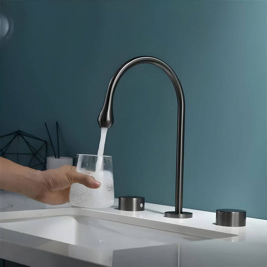 Close-up of touch-activated faucet