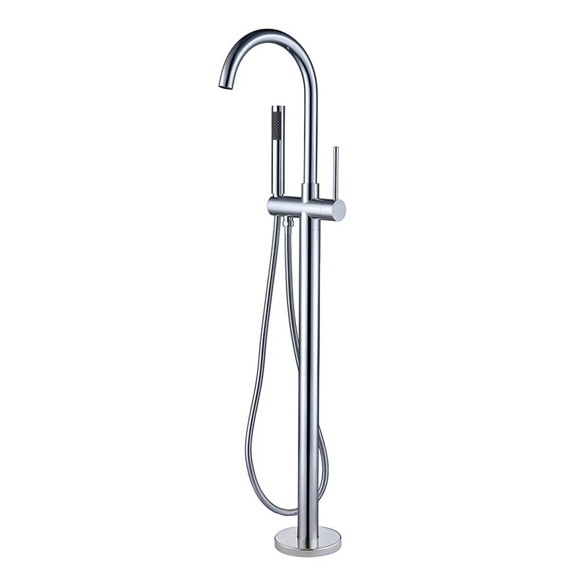 Modern black gooseneck freestanding faucet