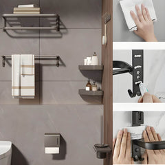 Sleek Adhesive Mounted Bathroom Hardware