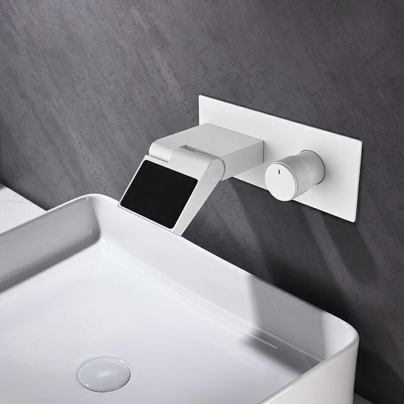 Elegant white wall mounted faucet design