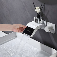 Elegant white wall mounted faucet design