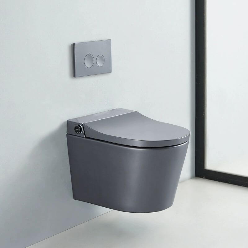 Elegant Antimicrobial Wall Mount Bidet in Grey Finish