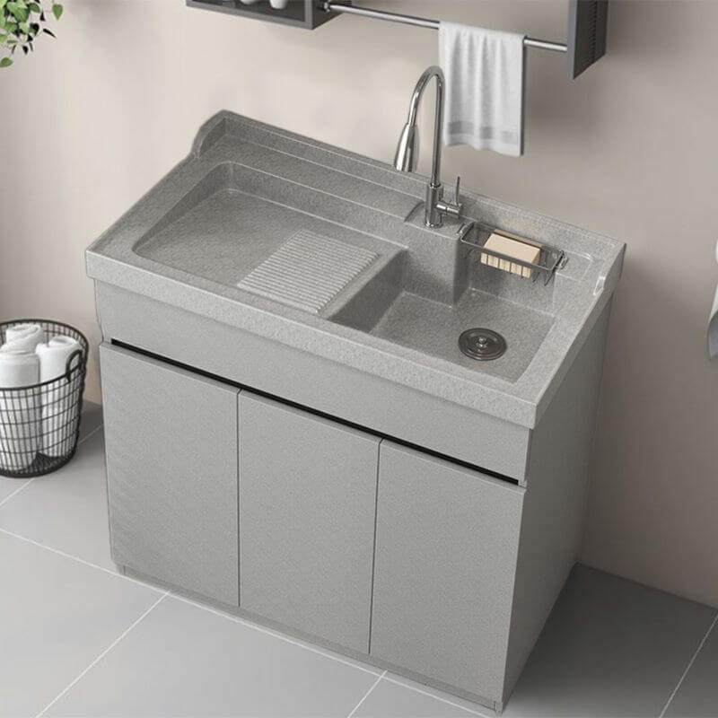 Elegant Bathroom Vanity in Dove Grey Finish