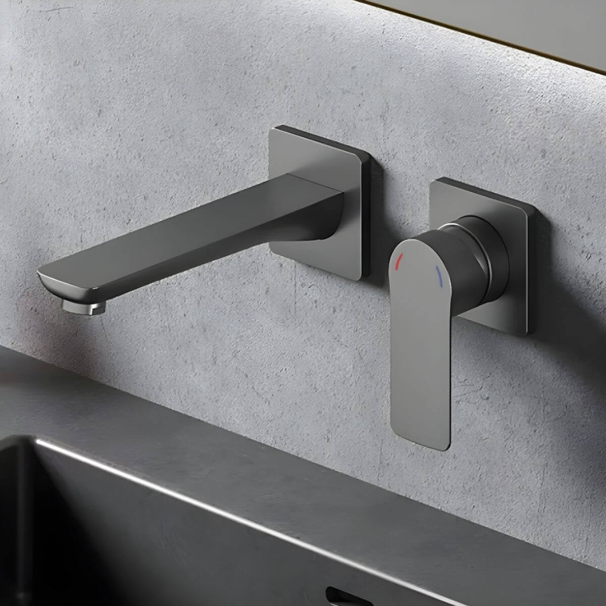 Modern brass faucet with lever handle