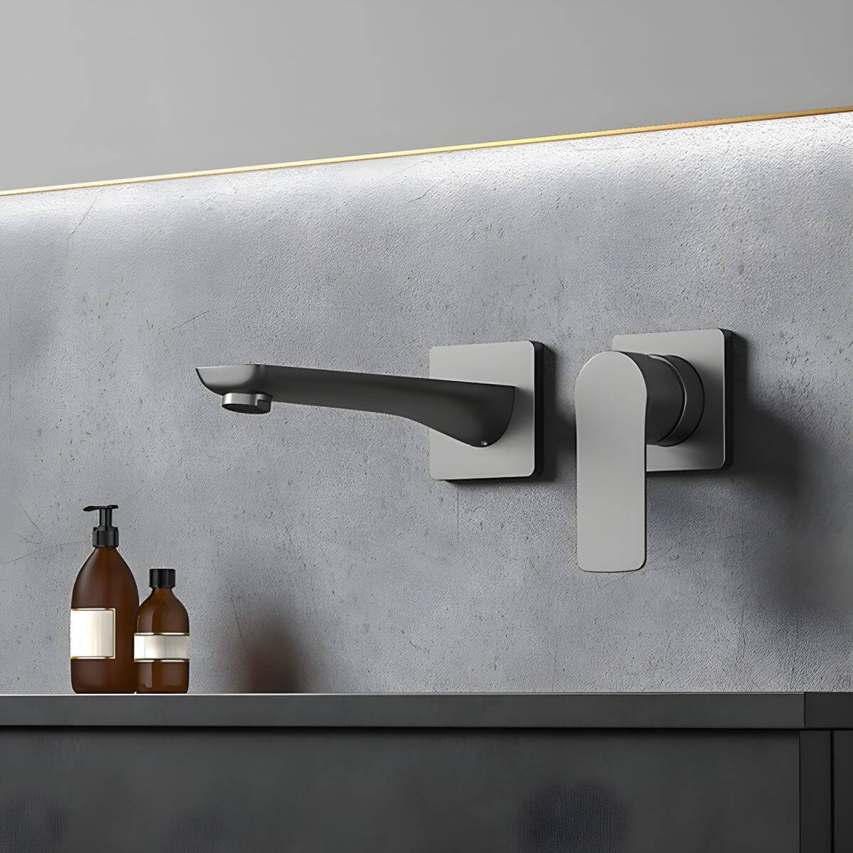 Chrome plated wall mounted faucet