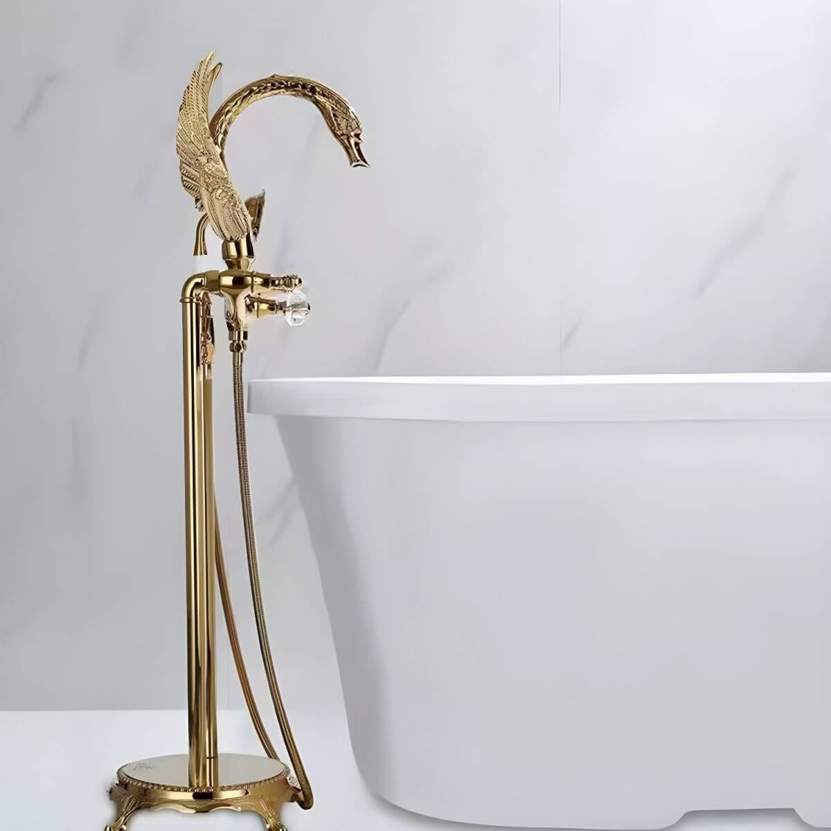 Brass hand shower for bathtub faucet