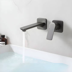 Sleek touch wall mounted faucet in black finish