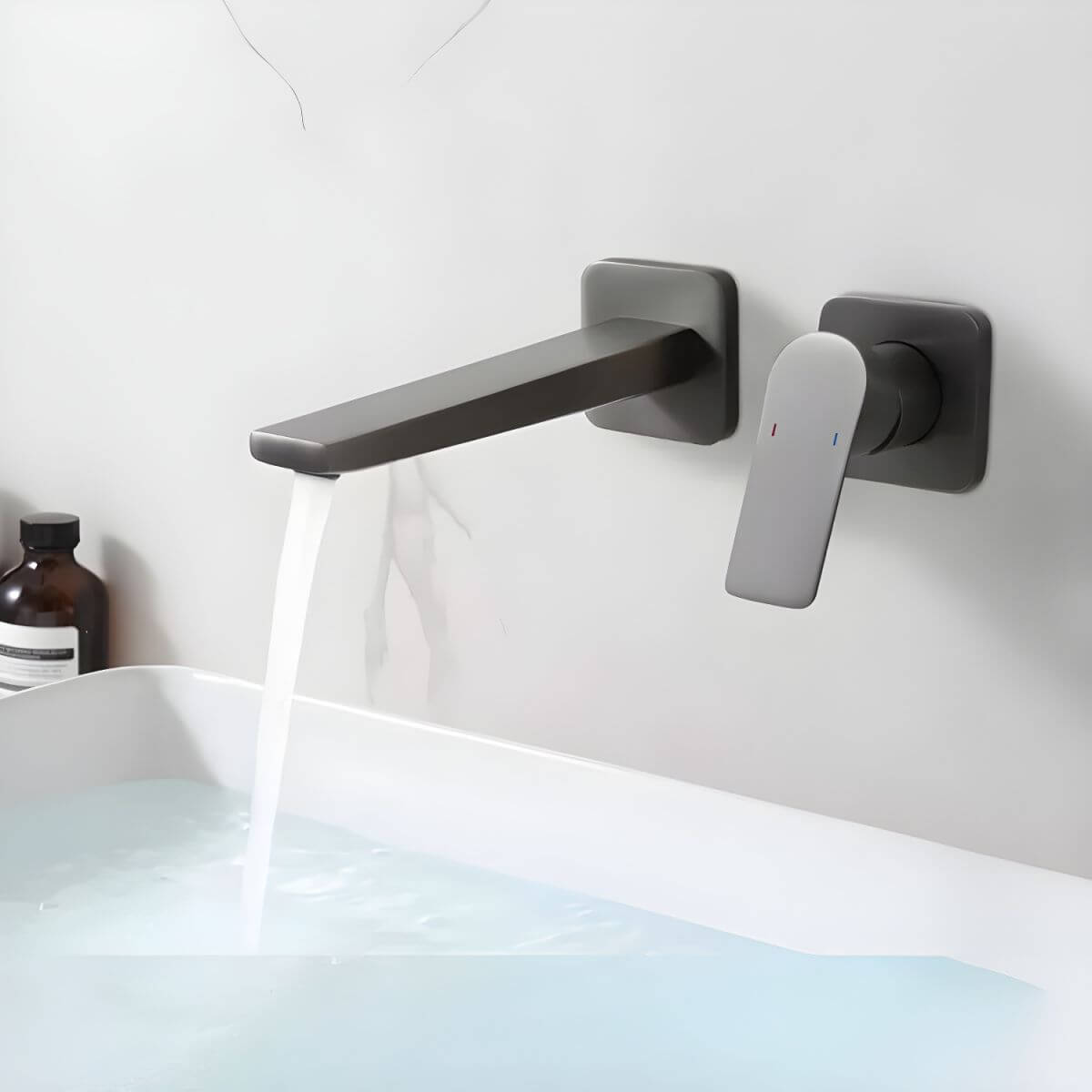 Copper wall mounted faucet with modern aesthetics