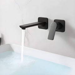 Bathroom faucet with lever handle in gun grey