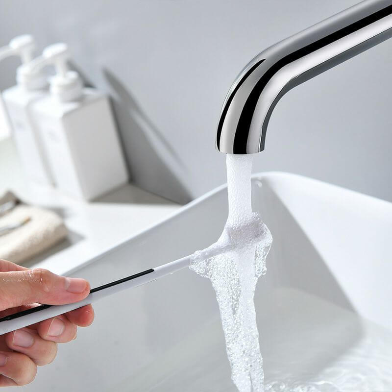 Touchless bathroom faucet with wave sensor