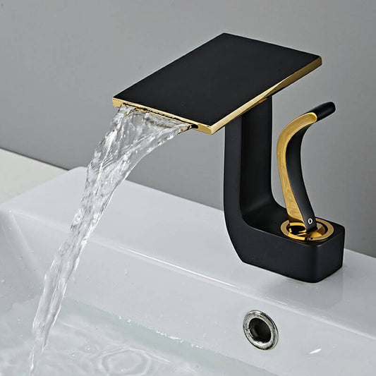 Elegant Copper Waterfall Vessel Sink Faucet White