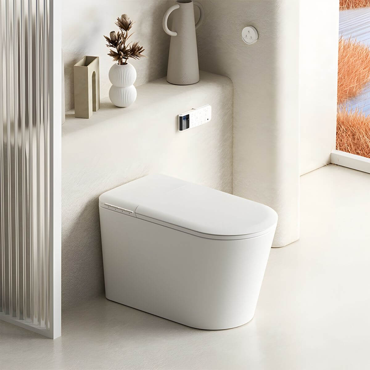 Heated seat feature of the bidet