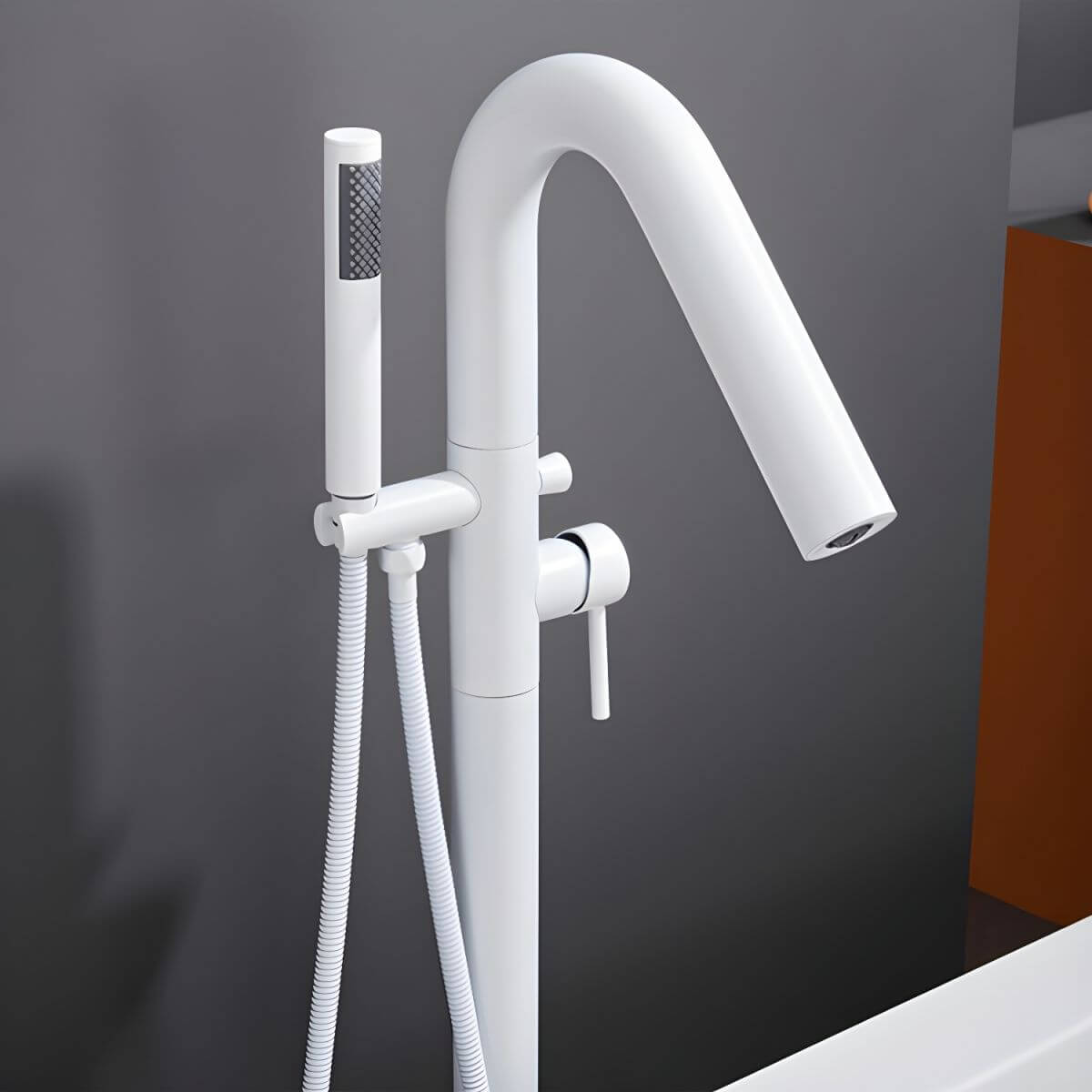 Free standing bathtub faucet installation