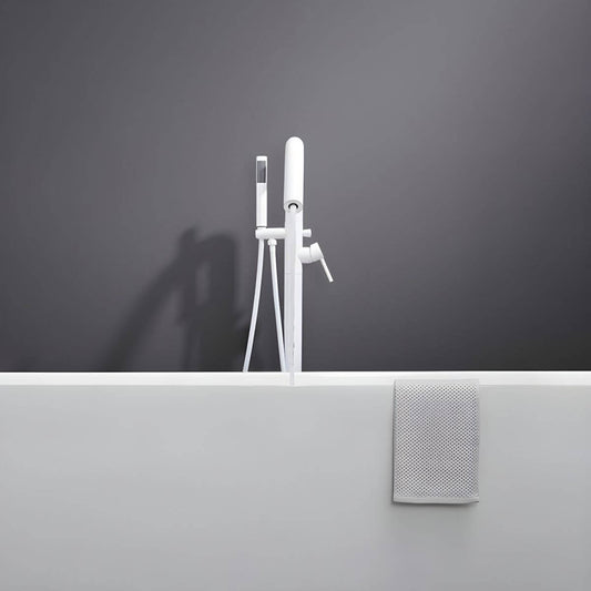 Modern bright silver faucet in bathroom