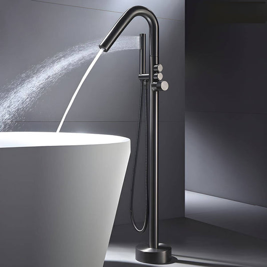 Elegant free standing bathtub faucet in black