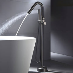 Elegant free standing bathtub faucet in black