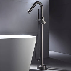 Floor mounted black bathtub faucet