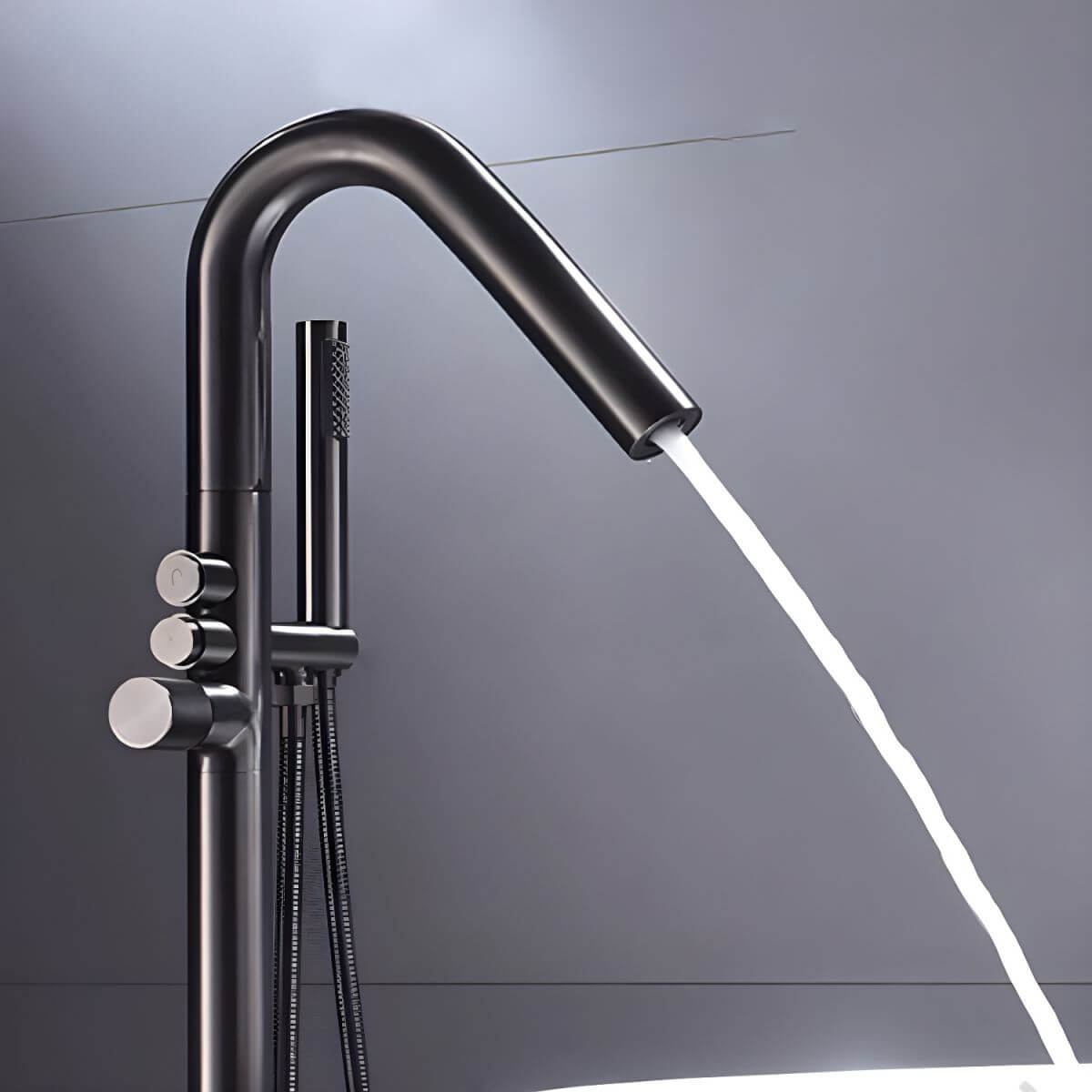 Stylish copper bathtub faucet