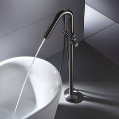 Floor mounted black bathtub faucet