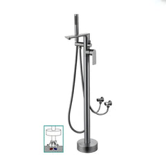 bronze floor mounted bathtub faucet