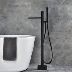 Freestanding copper bathtub faucet with hand shower