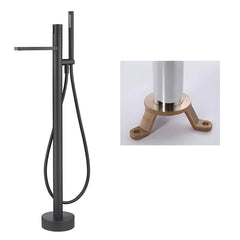 Freestanding copper bathtub faucet with hand shower