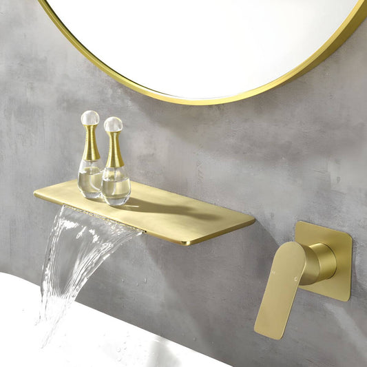 Elegant Gold Waterfall Vessel Sink Faucet