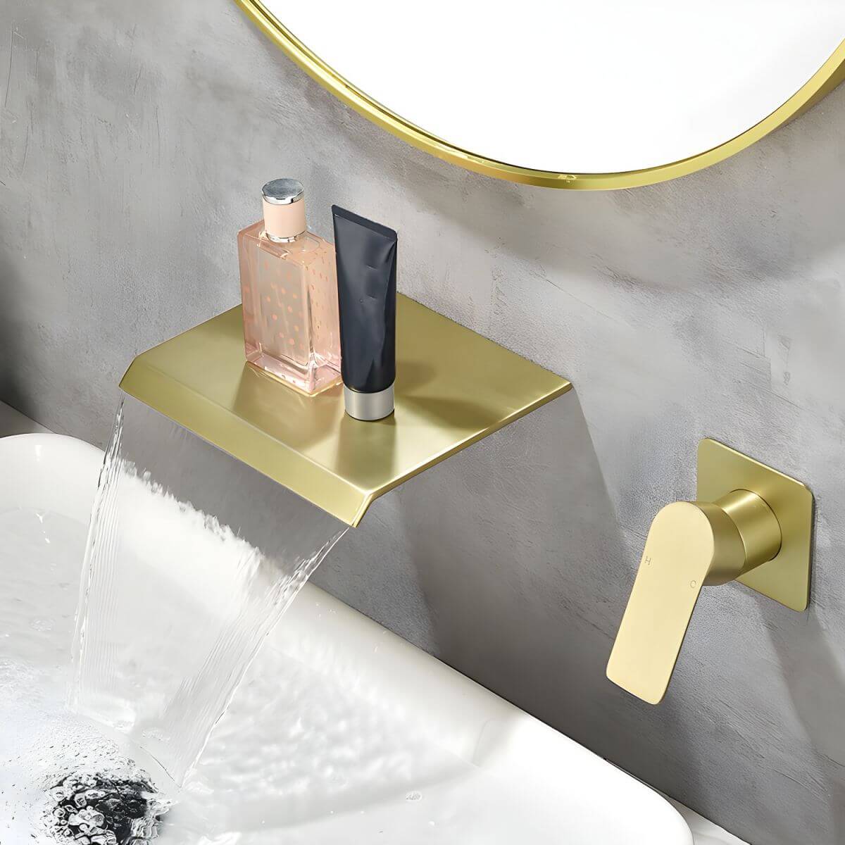 Stylish bathroom faucet featuring copper material