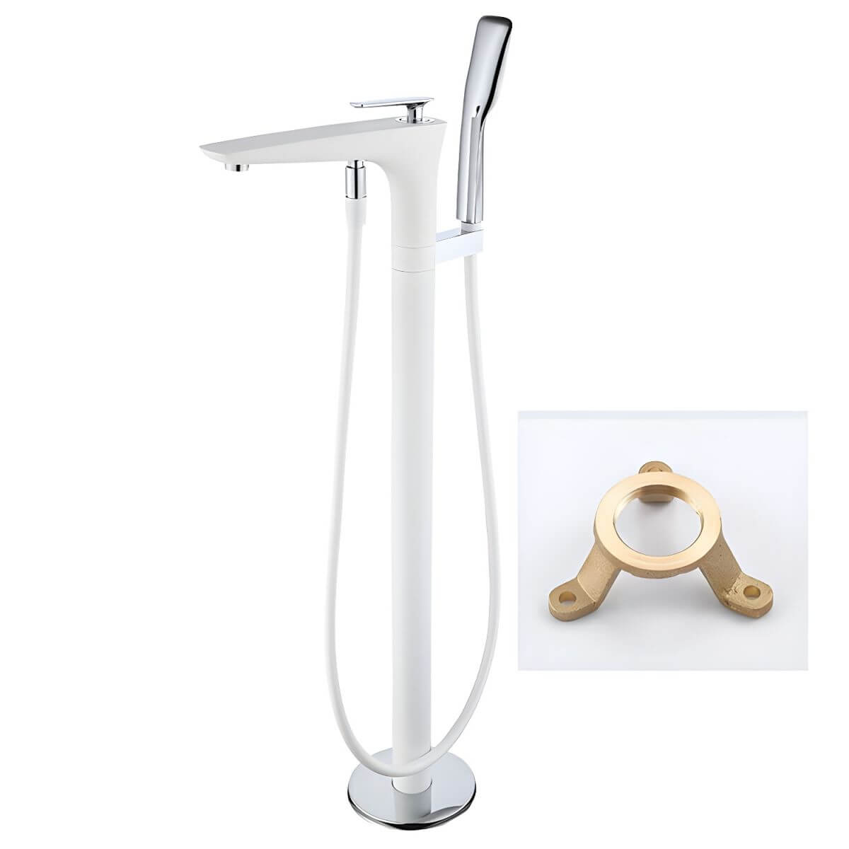 Silver Modern Faucet Set in a Luxurious Bathroom