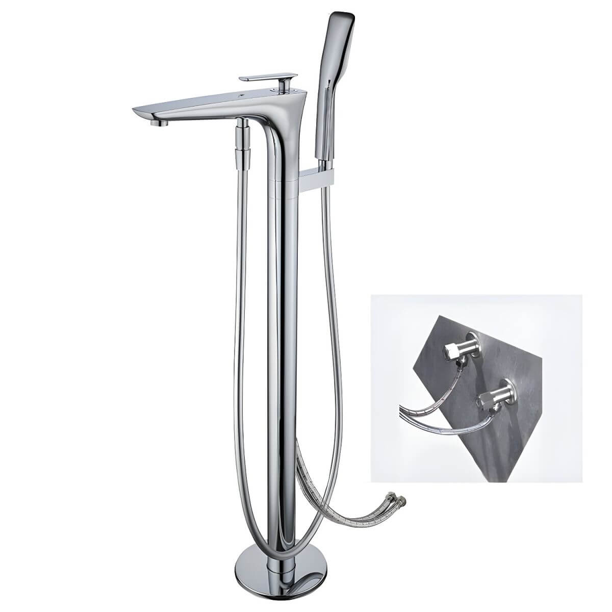 Hand Shower and Valve Included with Faucet Set