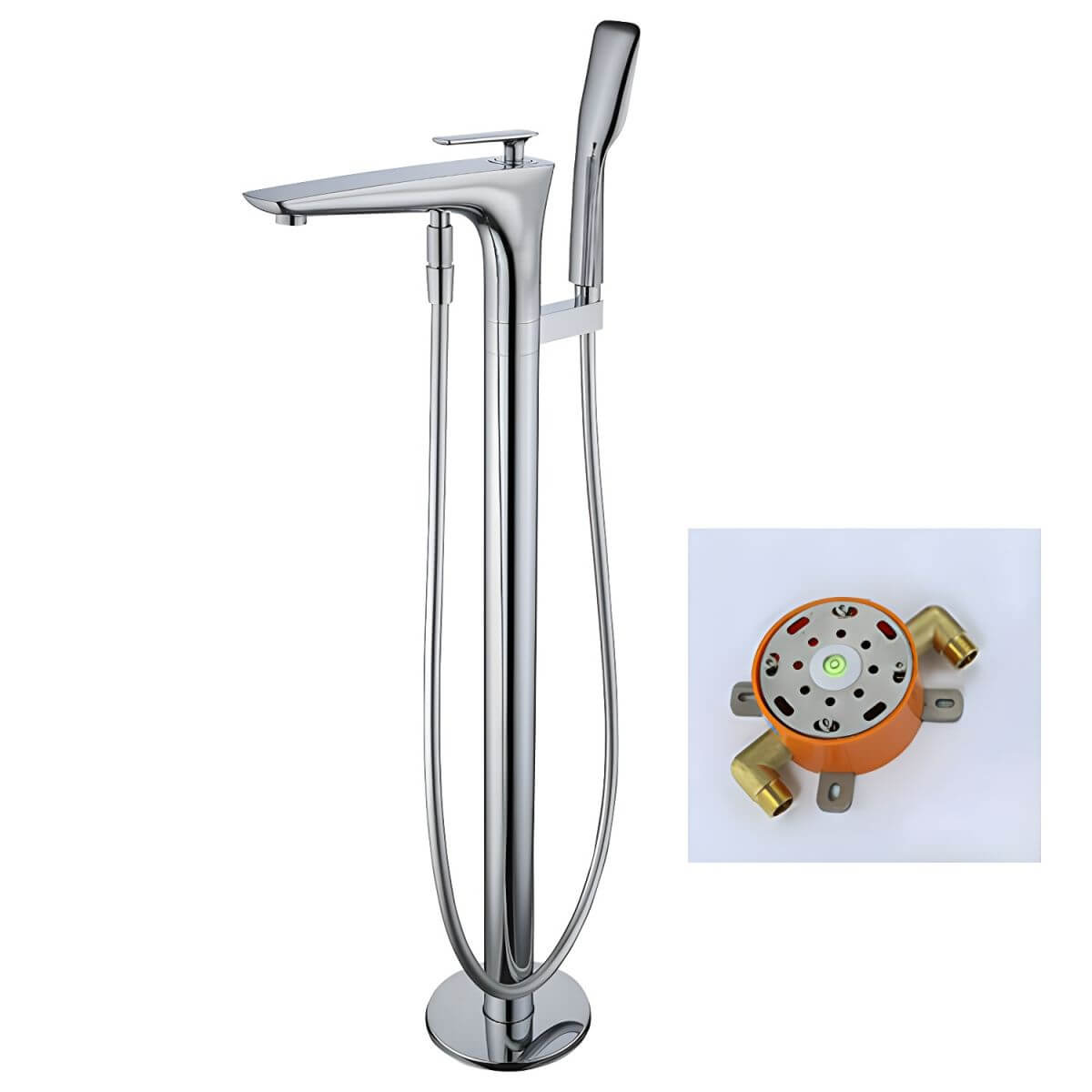 Hand Shower and Valve Included with Faucet Set