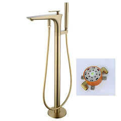 White Copper Bathtub Faucet Set with Volume Control