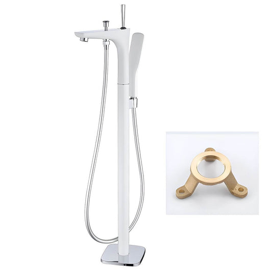 Copper bathtub faucet set with hand shower and valve, elegant modern design for bathroom
