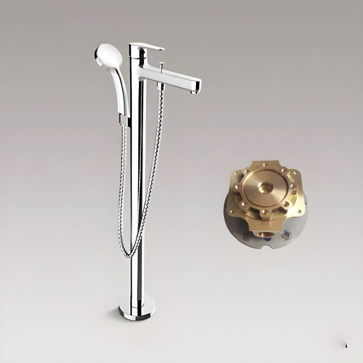 chrome plated modern faucet