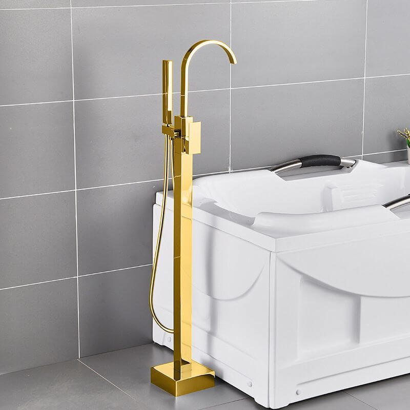 Floor Mounted Bathtub Faucet with Hand Shower