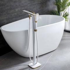 Modern Bathtub Faucet Black/Rose Gold Design