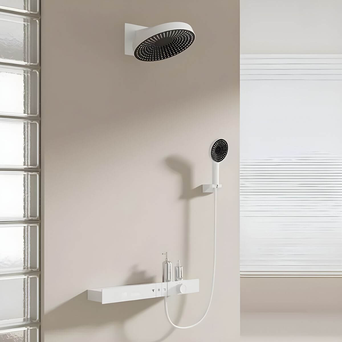 Elegant Copper Shower System with handheld shower head