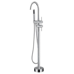 Chrome free standing bathtub faucet design