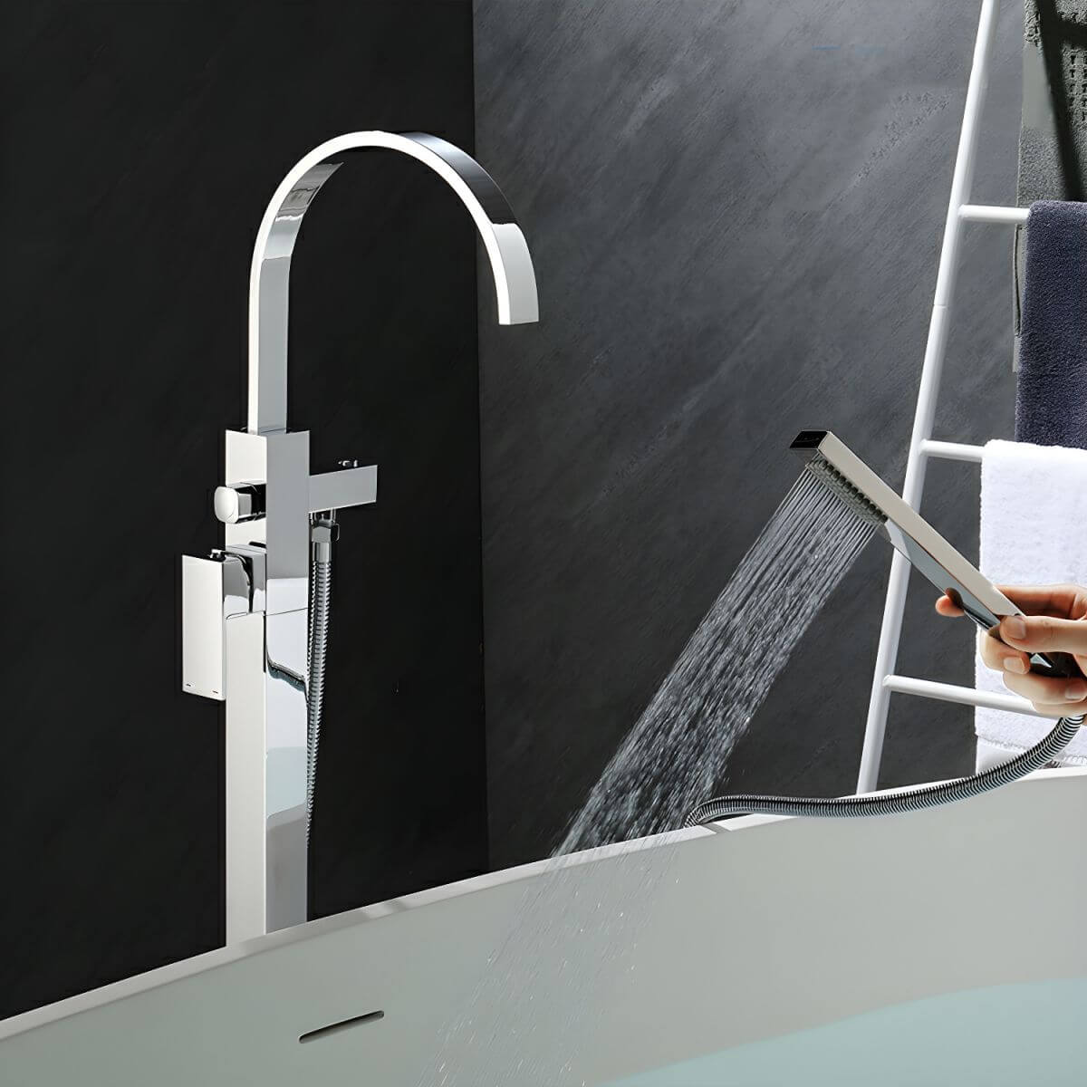 Stylish freestanding bathtub faucet