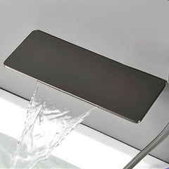 Elegant Modern Wall Mounted Copper Bathtub Faucet Front View