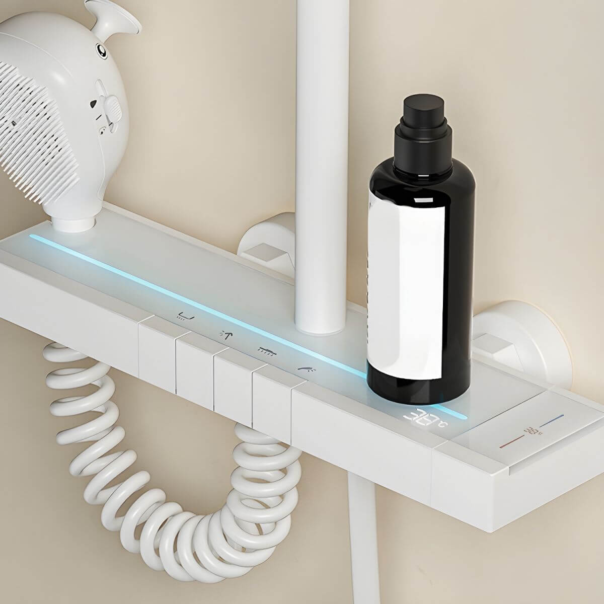 adjustable water flow shower system