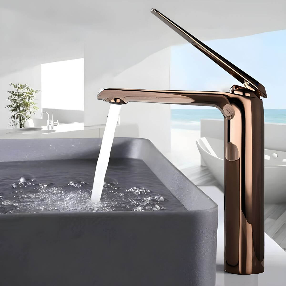 Elegant one-handle bathroom sink faucet in chrome