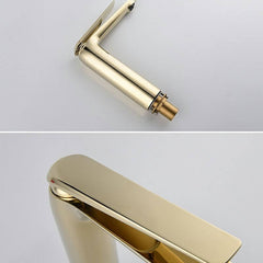 Gold finish bathroom faucet for elegant interiors