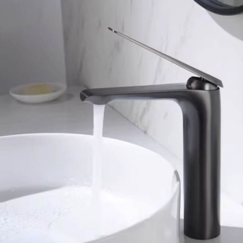 Elegant one-handle bathroom sink faucet in chrome